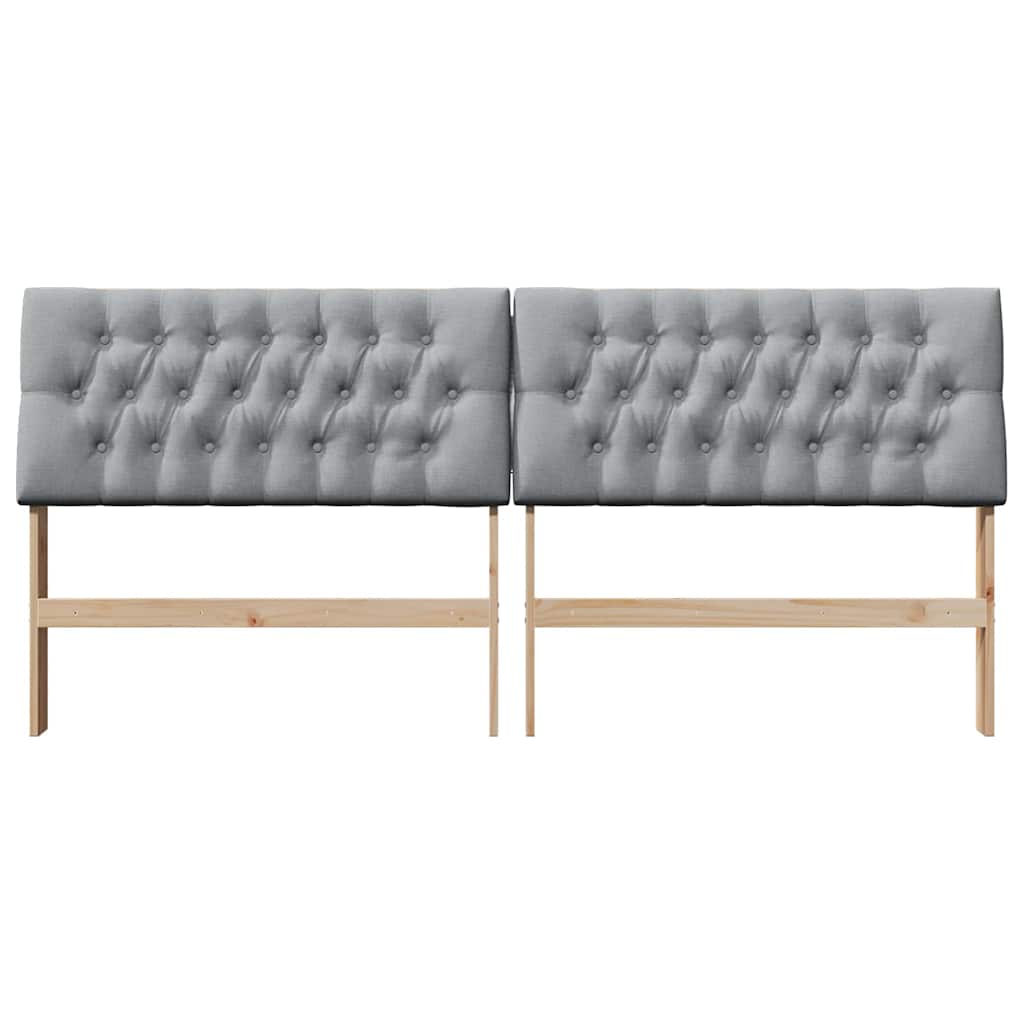 vidaXL Ταπετσαρισμένο κεφαλάρι Ανοιχτό γκρι 200 cm