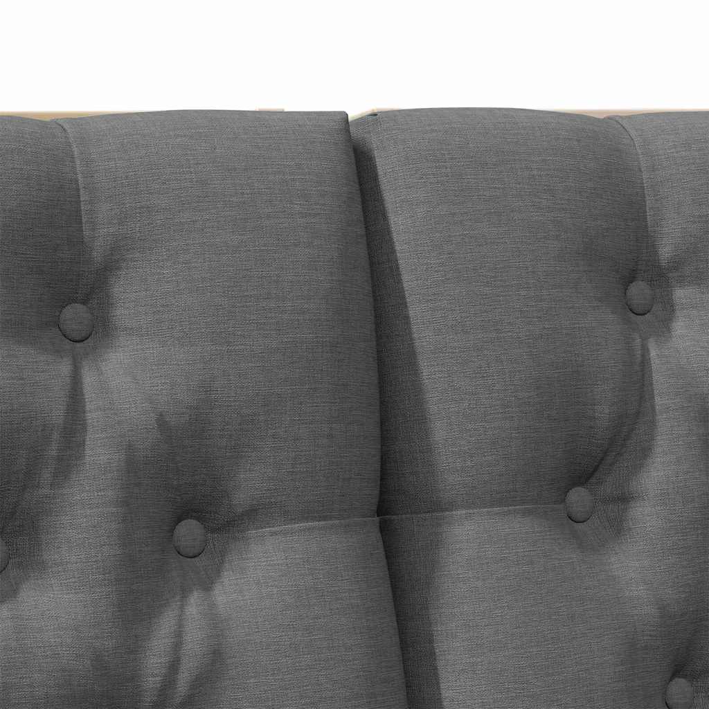 vidaXL Ταπετσαρισμένο κεφαλάρι Σκούρο Γκρι 200 cm Στερεά ξυλεία πεύκου