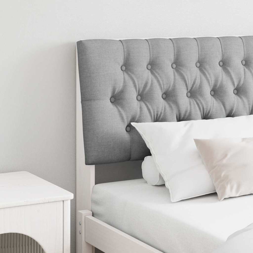 vidaXL Ταπετσαρισμένο κεφαλάρι Ανοιχτό γκρι 200 cm
