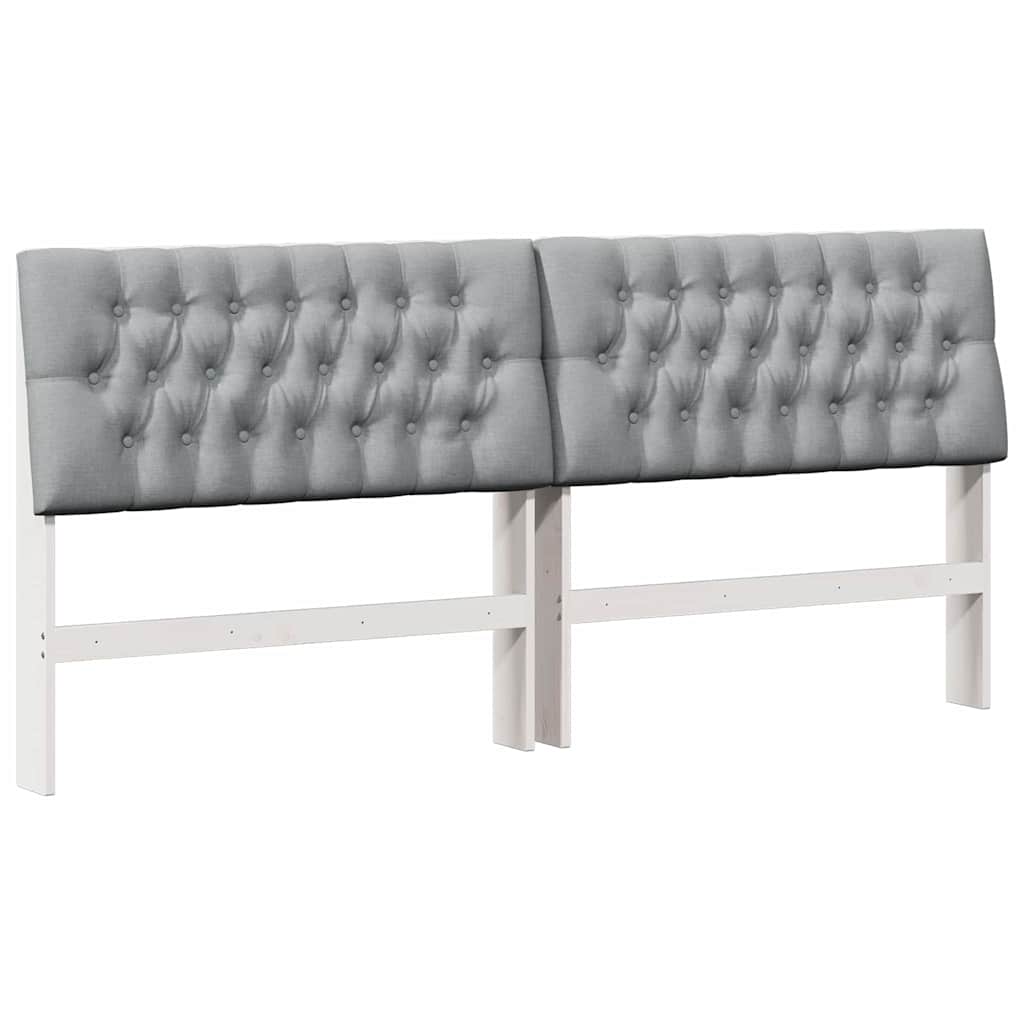 vidaXL Ταπετσαρισμένο κεφαλάρι Ανοιχτό γκρι 200 cm