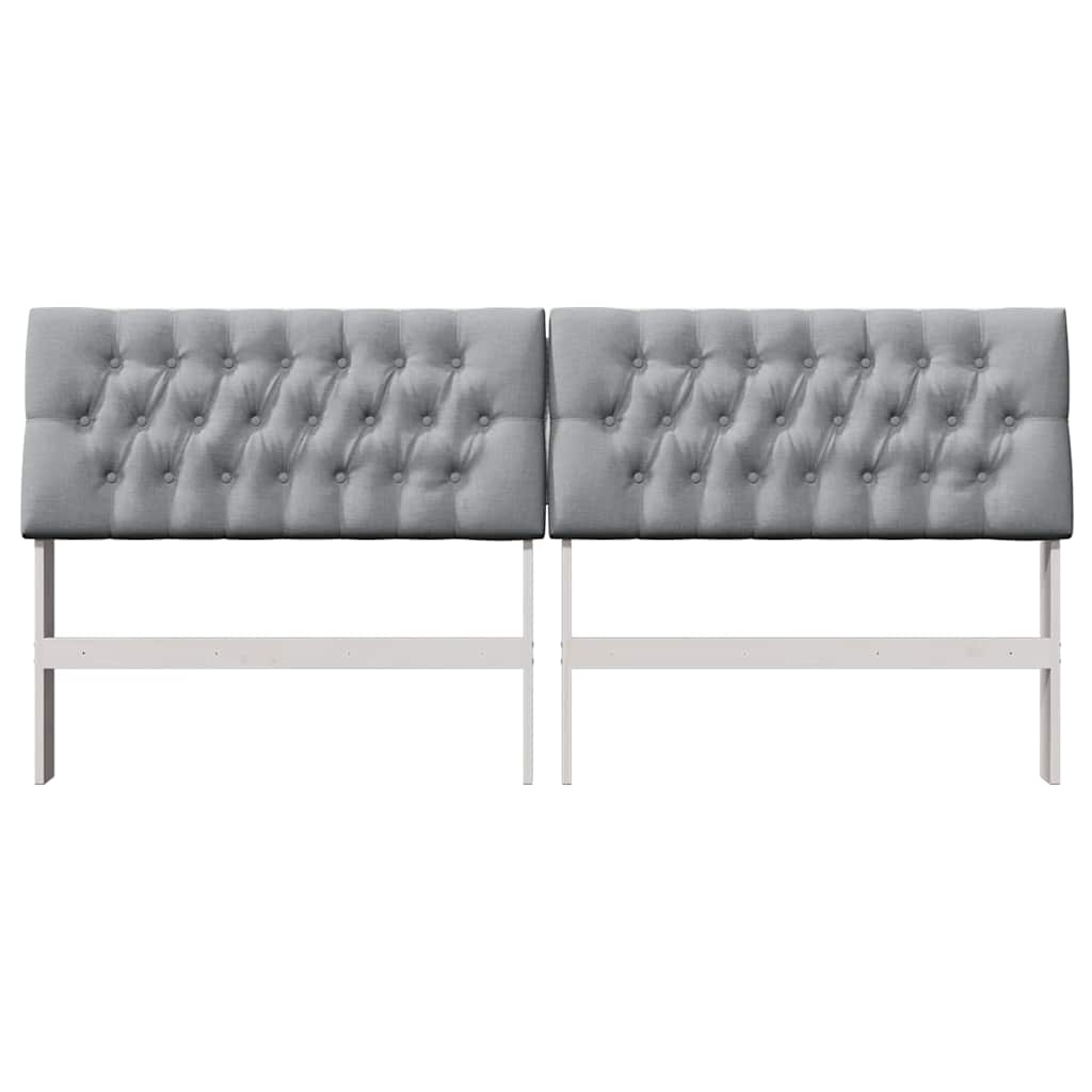 vidaXL Ταπετσαρισμένο κεφαλάρι Ανοιχτό γκρι 200 cm