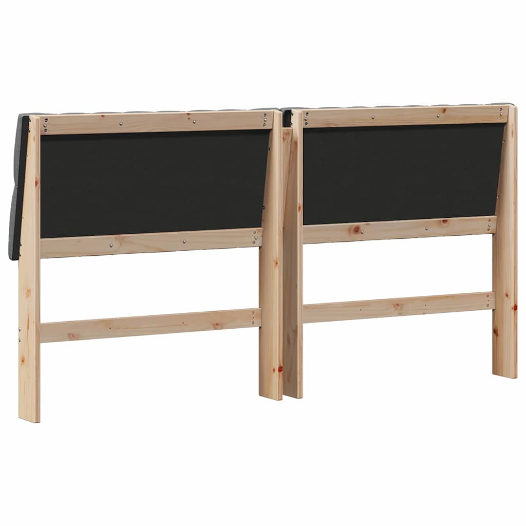 vidaXL Ταπετσαρισμένο κεφαλάρι Σκούρο Γκρι 180 cm Στερεά ξυλεία πεύκου