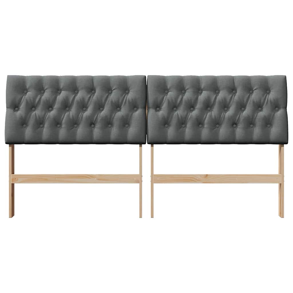 vidaXL Ταπετσαρισμένο κεφαλάρι Σκούρο Γκρι 180 cm Στερεά ξυλεία πεύκου