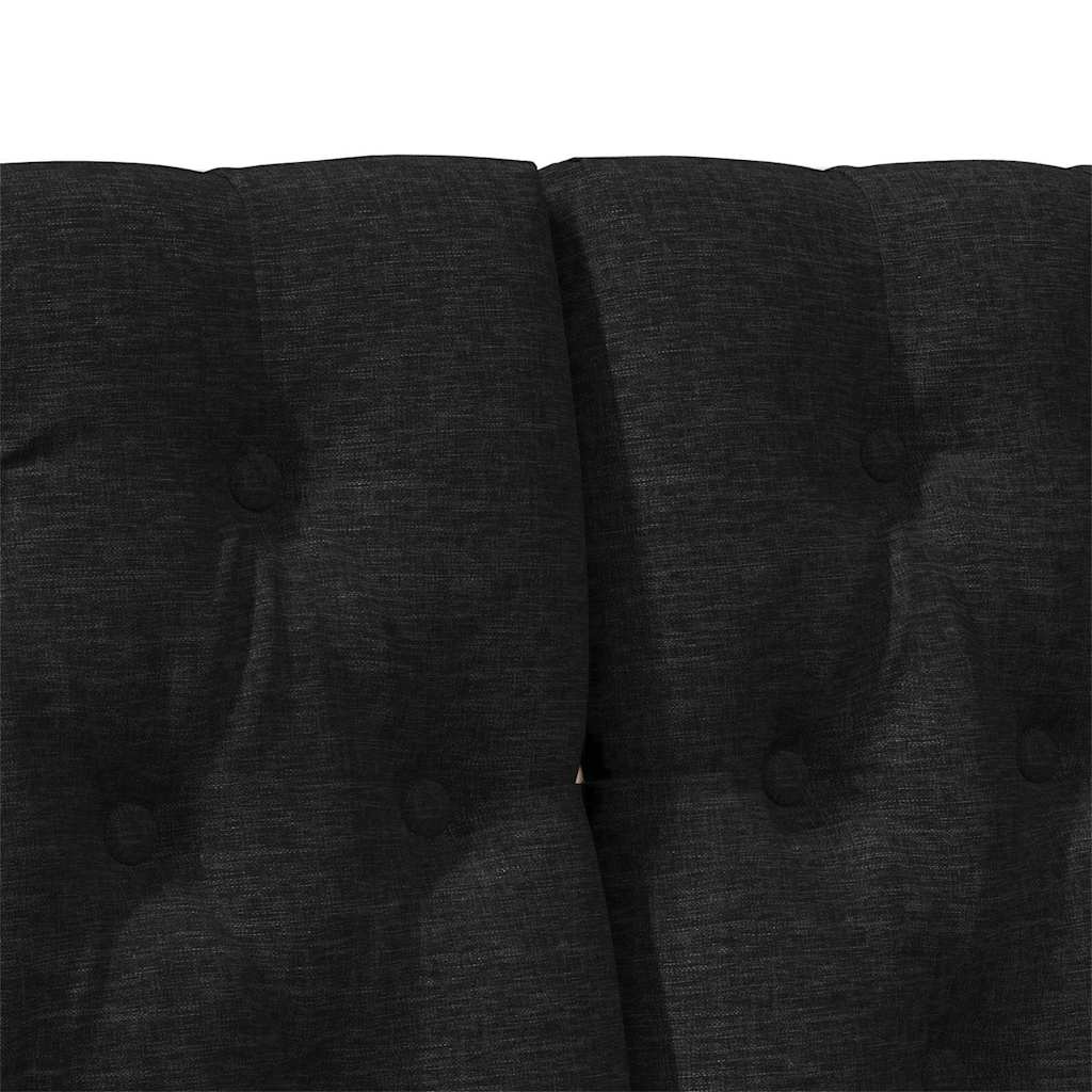 vidaXL Ταπετσαρισμένο κεφαλάρι Μαύρο 180 cm Στερεά ξυλεία πεύκου