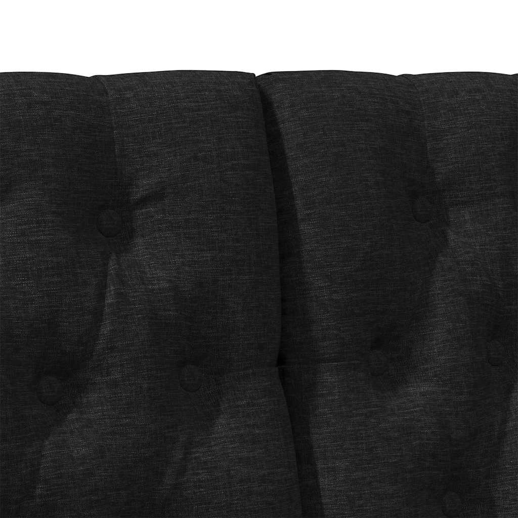 vidaXL Ταπετσαρισμένο κεφαλάρι Μαύρο 160 cm Στερεά ξυλεία πεύκου