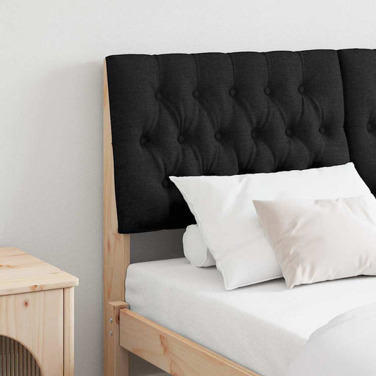 vidaXL Ταπετσαρισμένο κεφαλάρι Μαύρο 160 cm Στερεά ξυλεία πεύκου