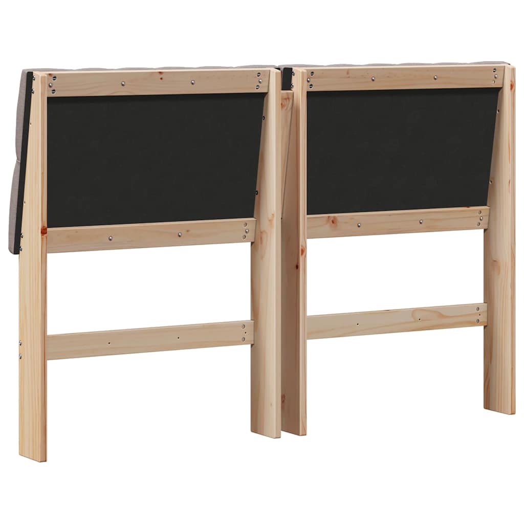 vidaXL Ταπετσαρισμένο κεφαλάρι Taupe 160 cm Στερεά ξυλεία πεύκου