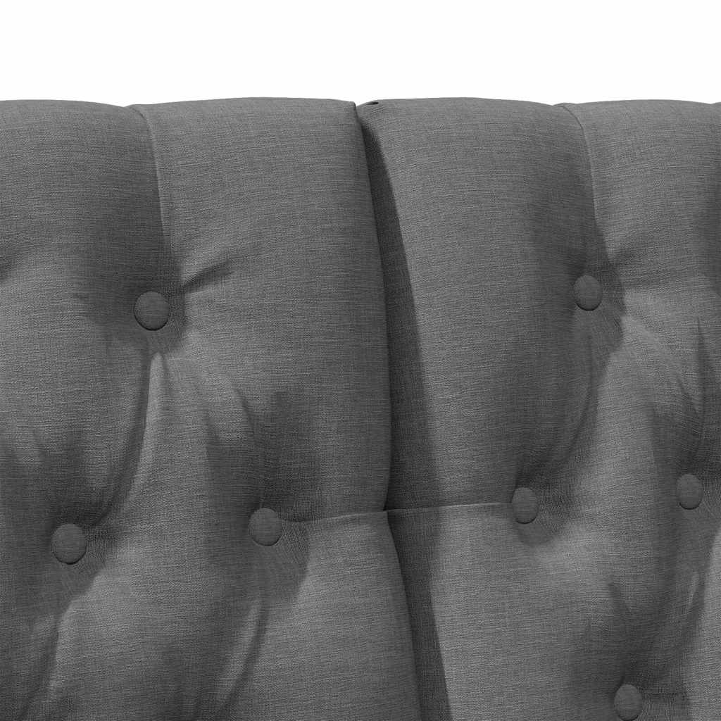vidaXL Ταπετσαρισμένο κεφαλάρι Σκούρο Γκρι 140 cm Στερεά ξυλεία πεύκου
