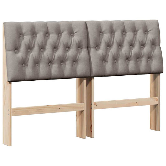 vidaXL Ταπετσαρισμένο κεφαλάρι Taupe 135 cm Στερεά ξυλεία πεύκου