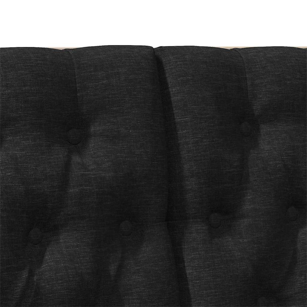 vidaXL Ταπετσαρισμένο κεφαλάρι Μαύρο 120 cm Στερεά ξυλεία πεύκου