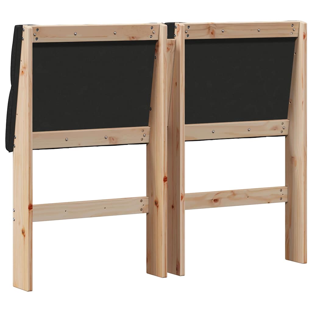 vidaXL Ταπετσαρισμένο κεφαλάρι Μαύρο 120 cm Στερεά ξυλεία πεύκου