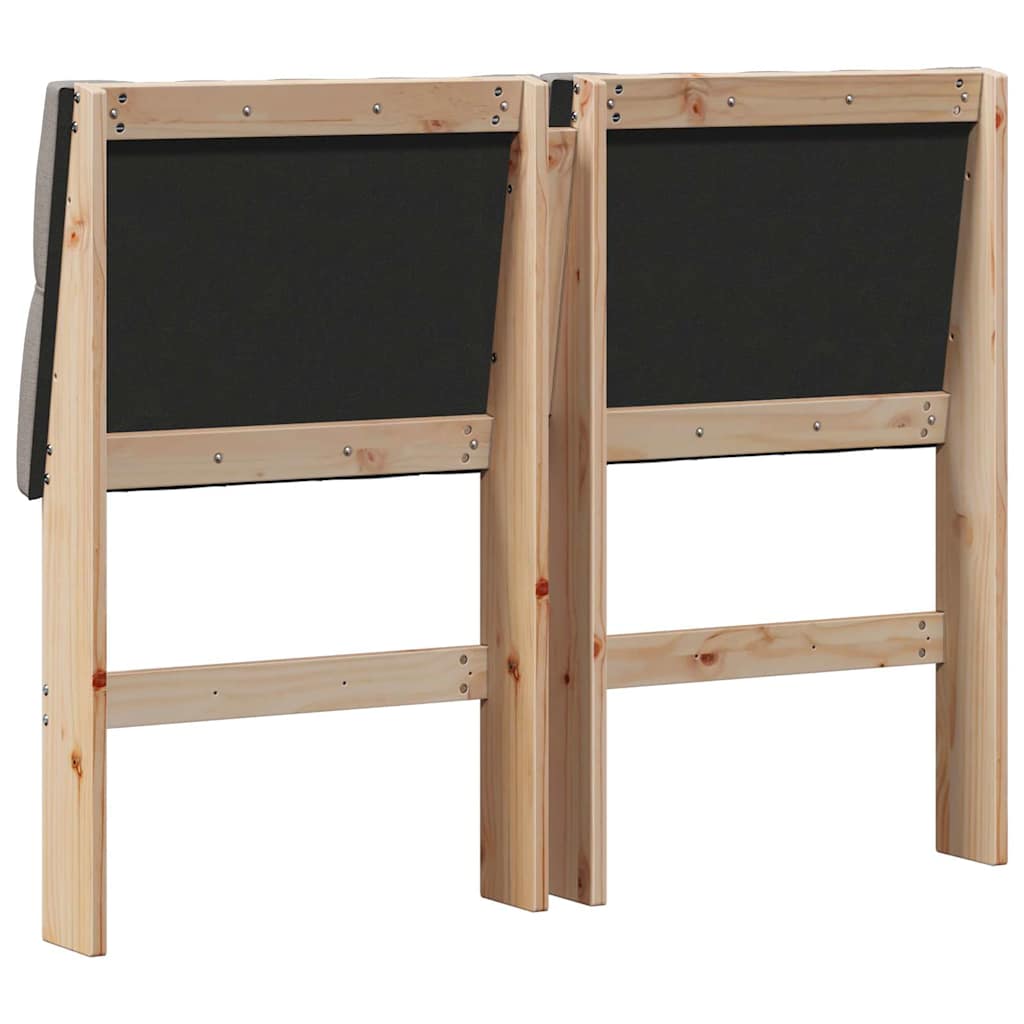 vidaXL Ταπετσαρισμένο κεφαλάρι Taupe 120 cm Στερεά ξυλεία πεύκου