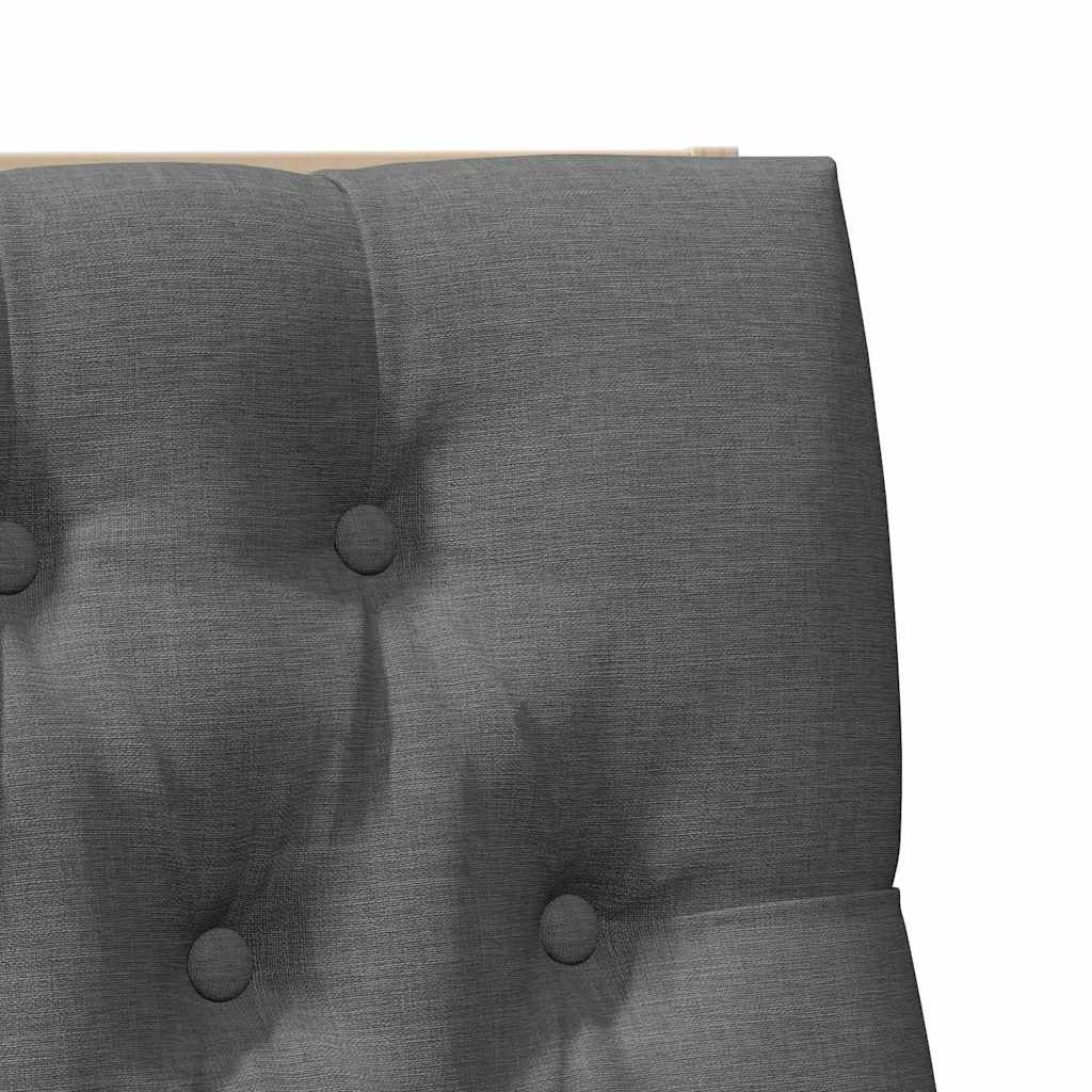vidaXL Ταπετσαρισμένο κεφαλάρι Σκούρο Γκρι 100 cm Στερεά ξυλεία πεύκου