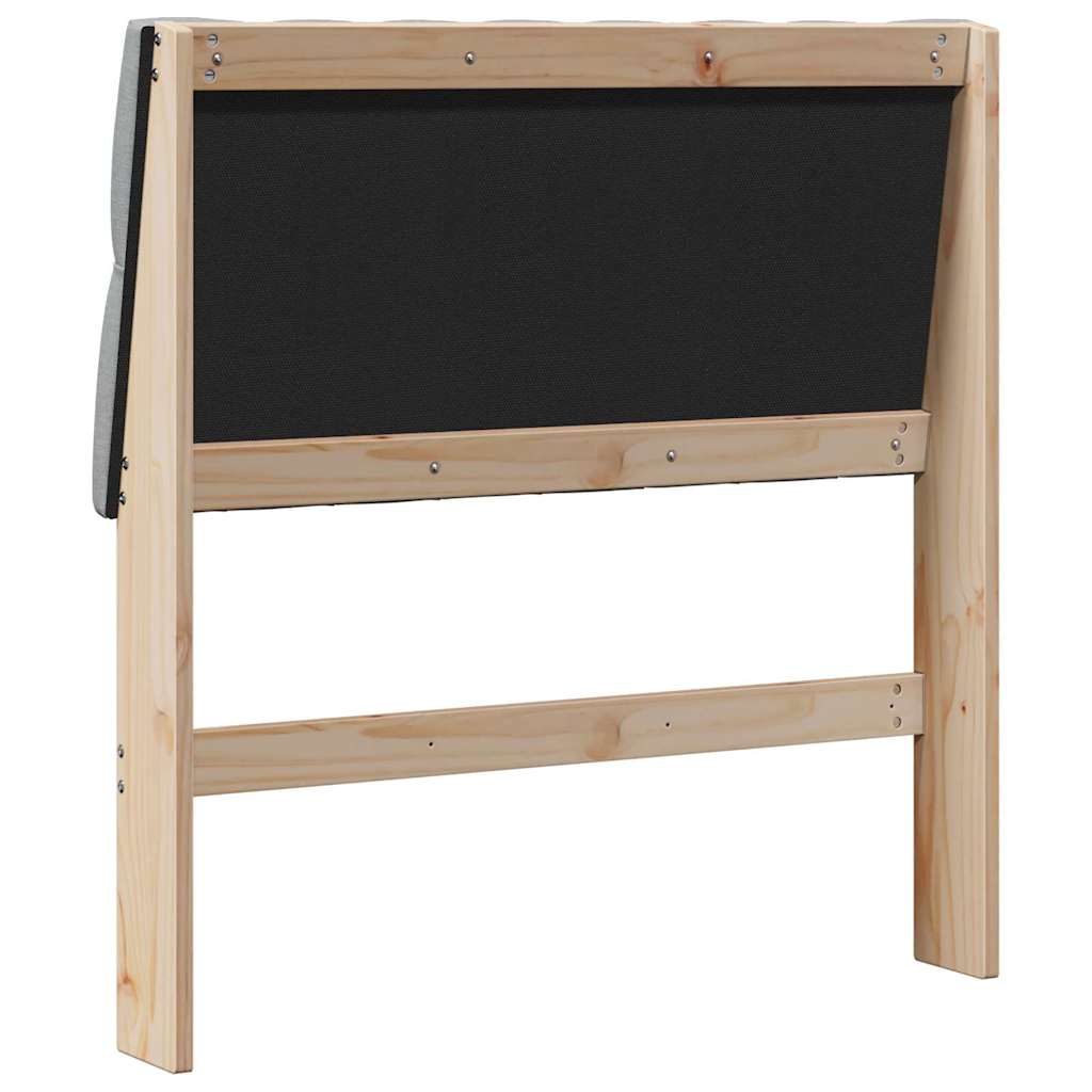 vidaXL Ταπετσαρισμένο κεφαλάρι Ανοιχτό γκρι 90 cm Στερεά ξυλεία πεύκου