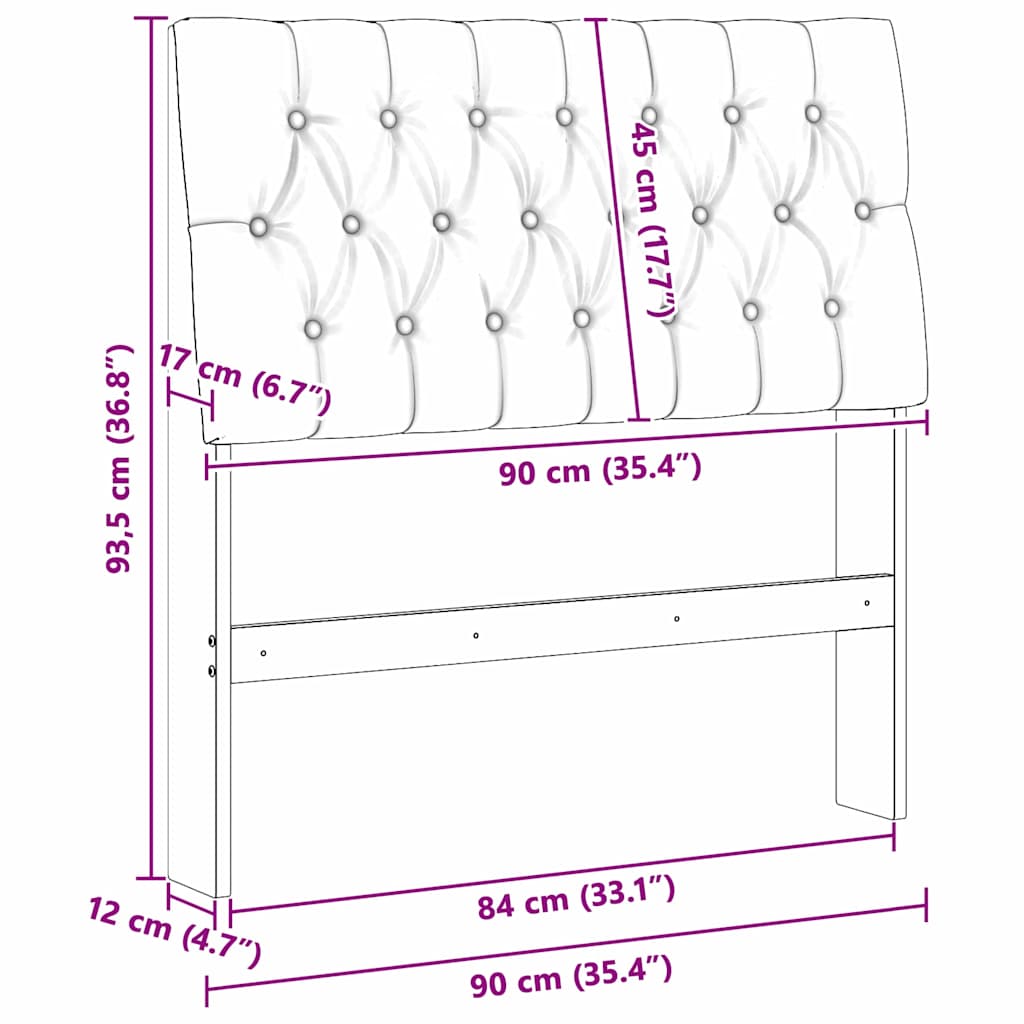 vidaXL Ταπετσαρισμένο κεφαλάρι Taupe 90 cm Στερεά ξυλεία πεύκου