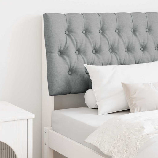 vidaXL Ταπετσαρισμένο κεφαλάρι Ανοιχτό γκρι 90 cm Στερεά ξυλεία πεύκου