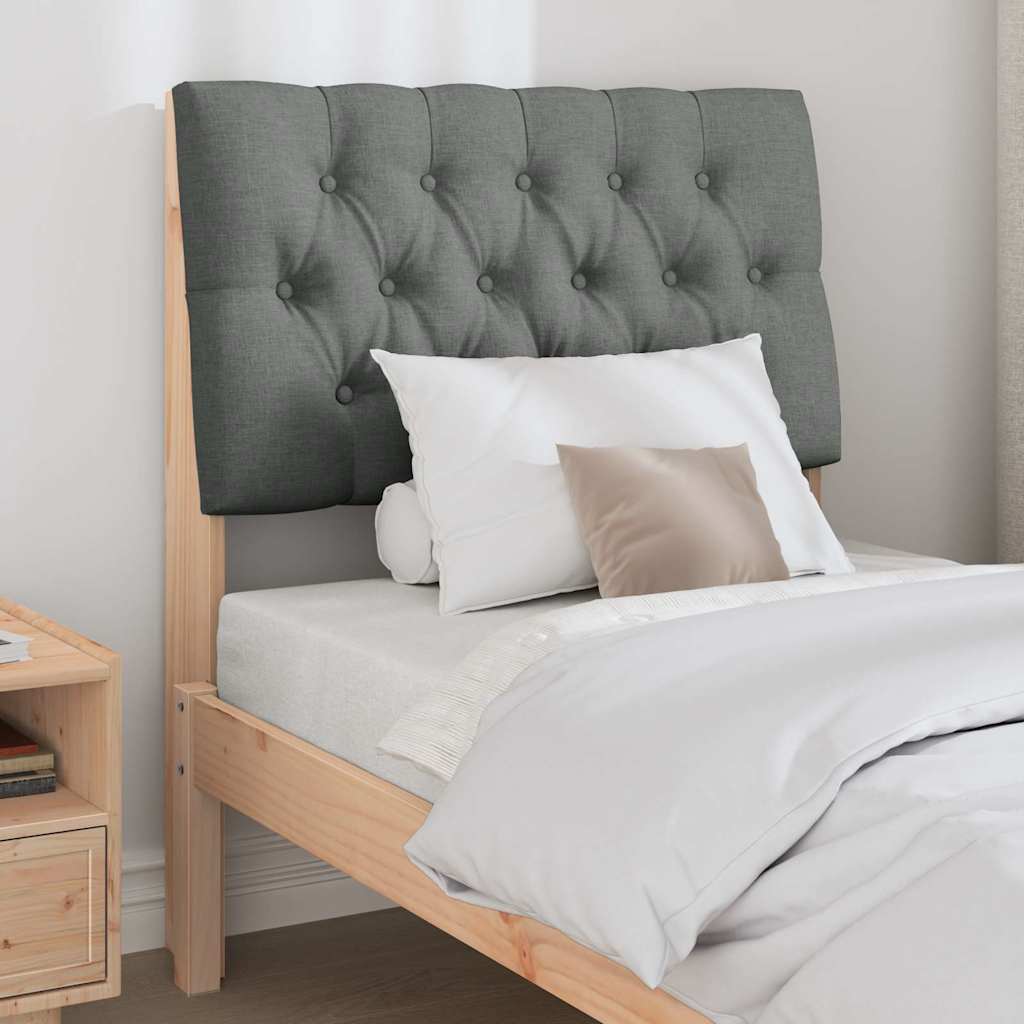 vidaXL Ταπετσαρισμένο κεφαλάρι Σκούρο Γκρι 80 cm Στερεά ξυλεία πεύκου