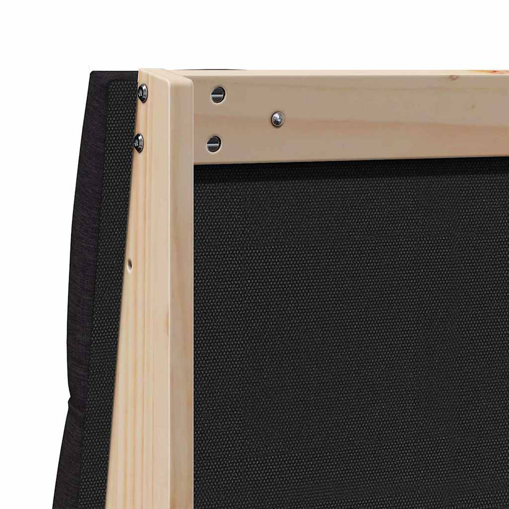 vidaXL Ταπετσαρισμένο κεφαλάρι Μαύρο 80 cm Στερεά ξυλεία πεύκου