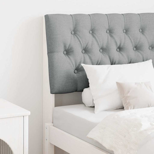 vidaXL Ταπετσαρισμένο κεφαλάρι Ανοιχτό γκρι 80 cm Στερεά ξυλεία πεύκου