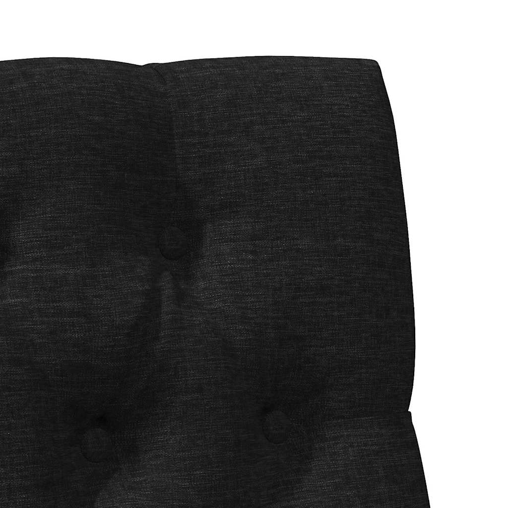 vidaXL Ταπετσαρισμένο κεφαλάρι Μαύρο 75 cm Στερεά ξυλεία πεύκου