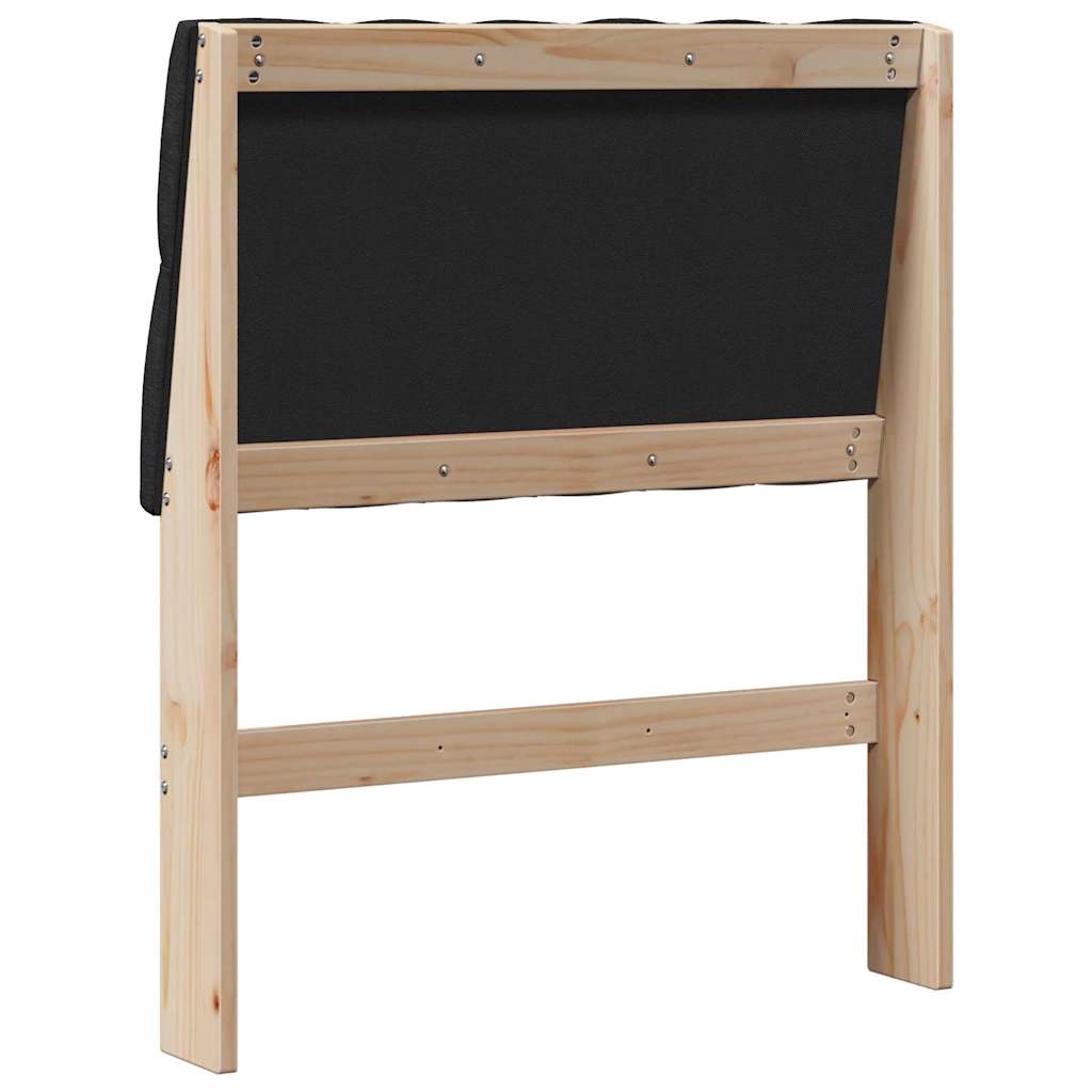 vidaXL Ταπετσαρισμένο κεφαλάρι Μαύρο 75 cm Στερεά ξυλεία πεύκου