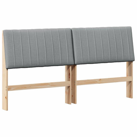 vidaXL Ταπετσαρισμένο κεφαλάρι Ανοιχτό γκρι 200 cm