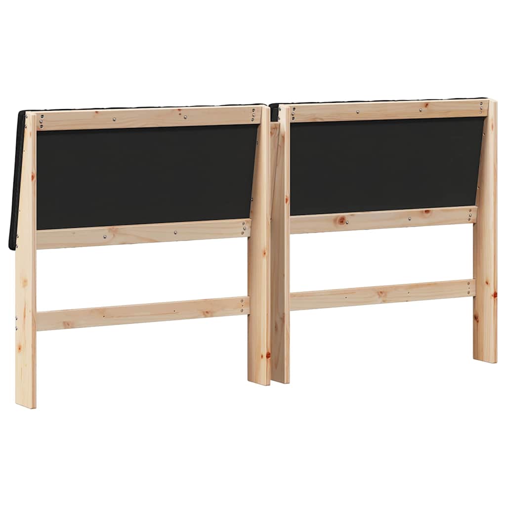 vidaXL Ταπετσαρισμένο κεφαλάρι Μαύρο 180 cm Στερεά ξυλεία πεύκου