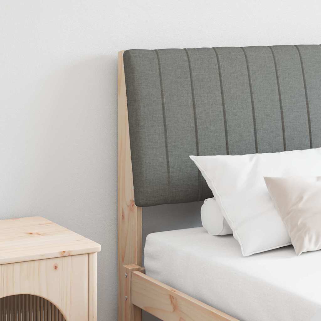 vidaXL Ταπετσαρισμένο κεφαλάρι Σκούρο Γκρι 150 cm Στερεά ξυλεία πεύκου