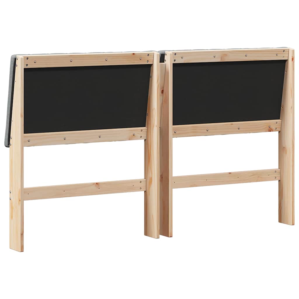 vidaXL Ταπετσαρισμένο κεφαλάρι Σκούρο Γκρι 150 cm Στερεά ξυλεία πεύκου