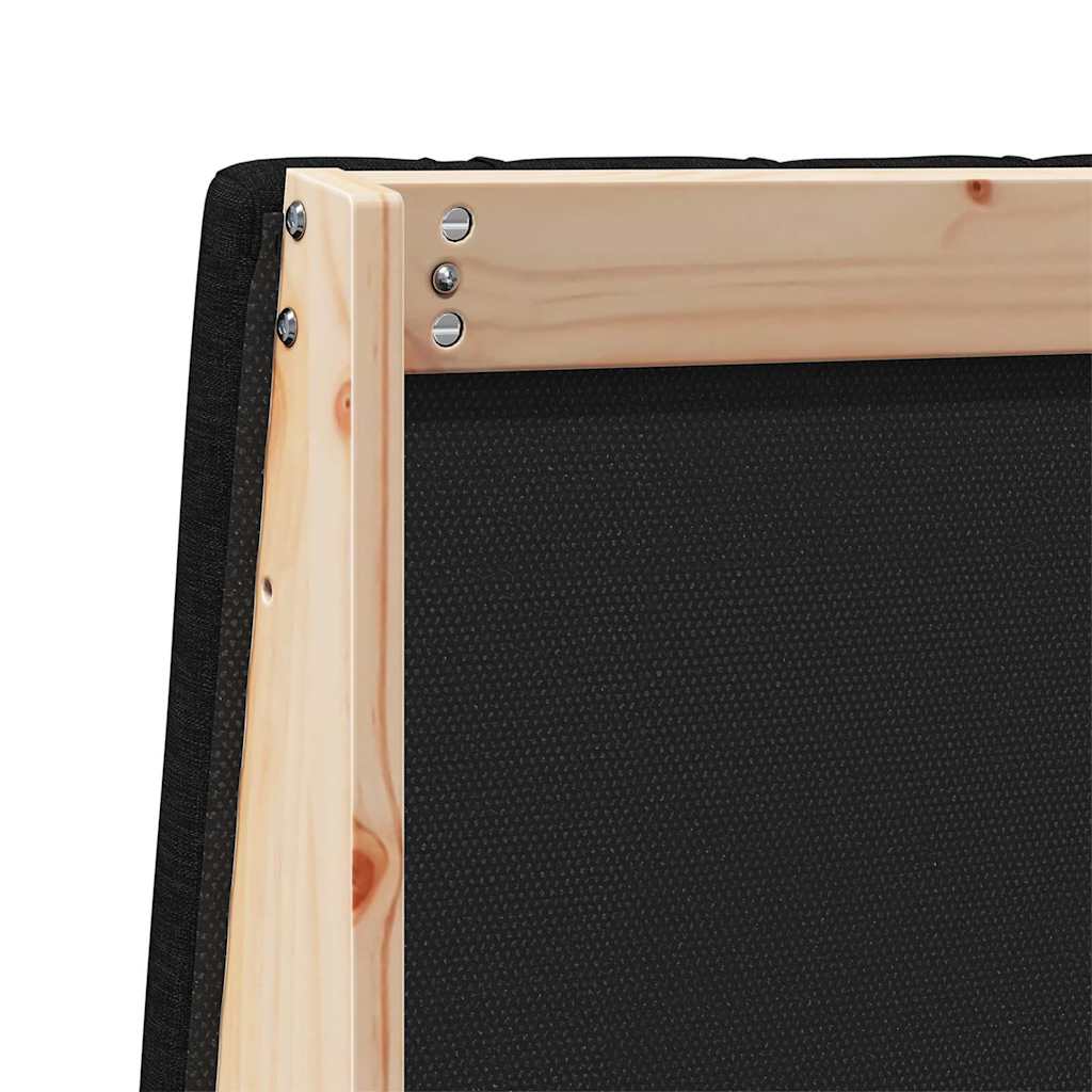 vidaXL Ταπετσαρισμένο κεφαλάρι Μαύρο 150 cm Στερεά ξυλεία πεύκου