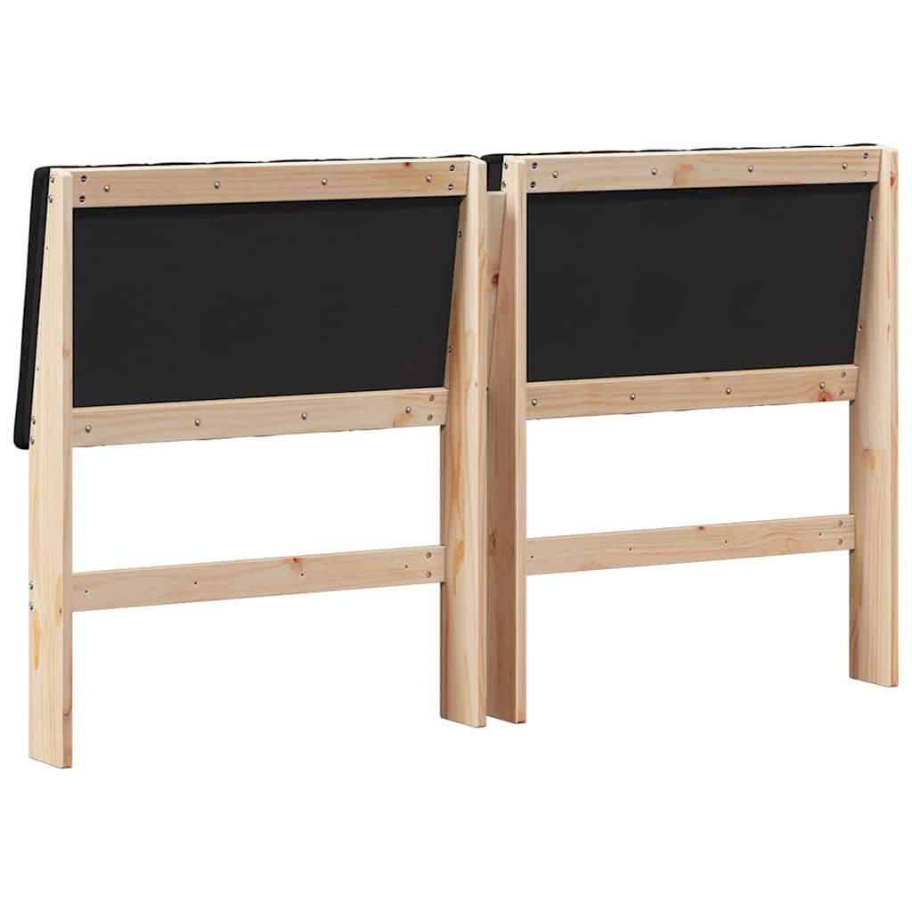 vidaXL Ταπετσαρισμένο κεφαλάρι Μαύρο 150 cm Στερεά ξυλεία πεύκου