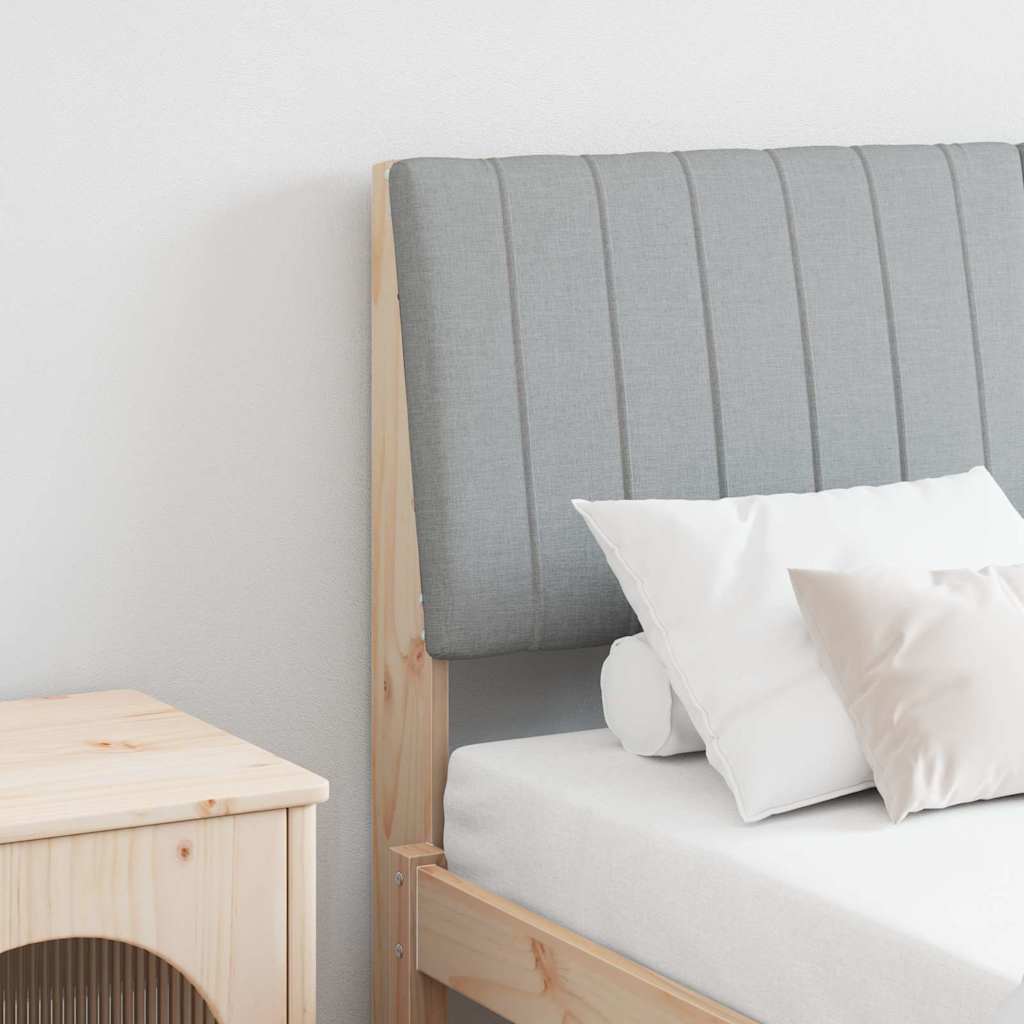 vidaXL Ταπετσαρισμένο κεφαλάρι Ανοιχτό γκρι 140 cm