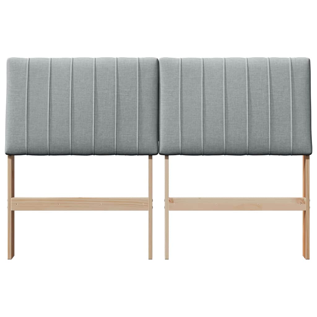 vidaXL Ταπετσαρισμένο κεφαλάρι Ανοιχτό γκρι 140 cm