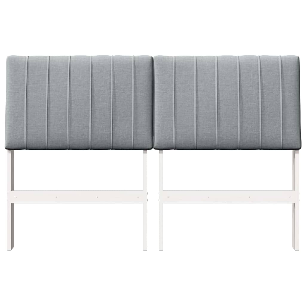 vidaXL Ταπετσαρισμένο κεφαλάρι Ανοιχτό γκρι 140 cm