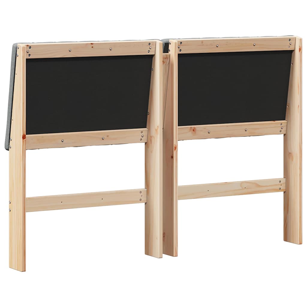 vidaXL Ταπετσαρισμένο κεφαλάρι Σκούρο Γκρι 135 cm Στερεά ξυλεία πεύκου