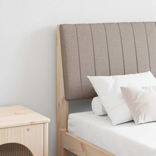 vidaXL Ταπετσαρισμένο κεφαλάρι Taupe 135 cm Στερεά ξυλεία πεύκου