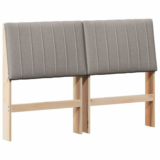 vidaXL Ταπετσαρισμένο κεφαλάρι Taupe 135 cm Στερεά ξυλεία πεύκου