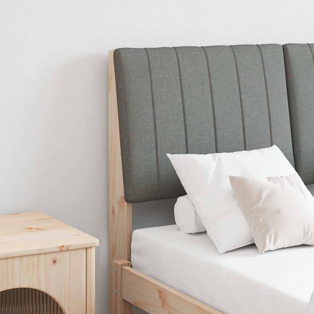vidaXL Ταπετσαρισμένο κεφαλάρι Σκούρο Γκρι 120 cm Στερεά ξυλεία πεύκου