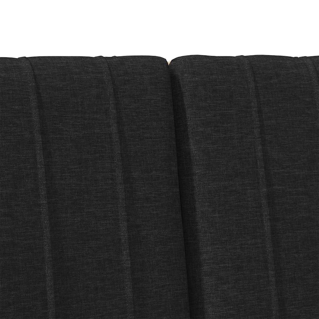 vidaXL Ταπετσαρισμένο κεφαλάρι Μαύρο 120 cm Στερεά ξυλεία πεύκου