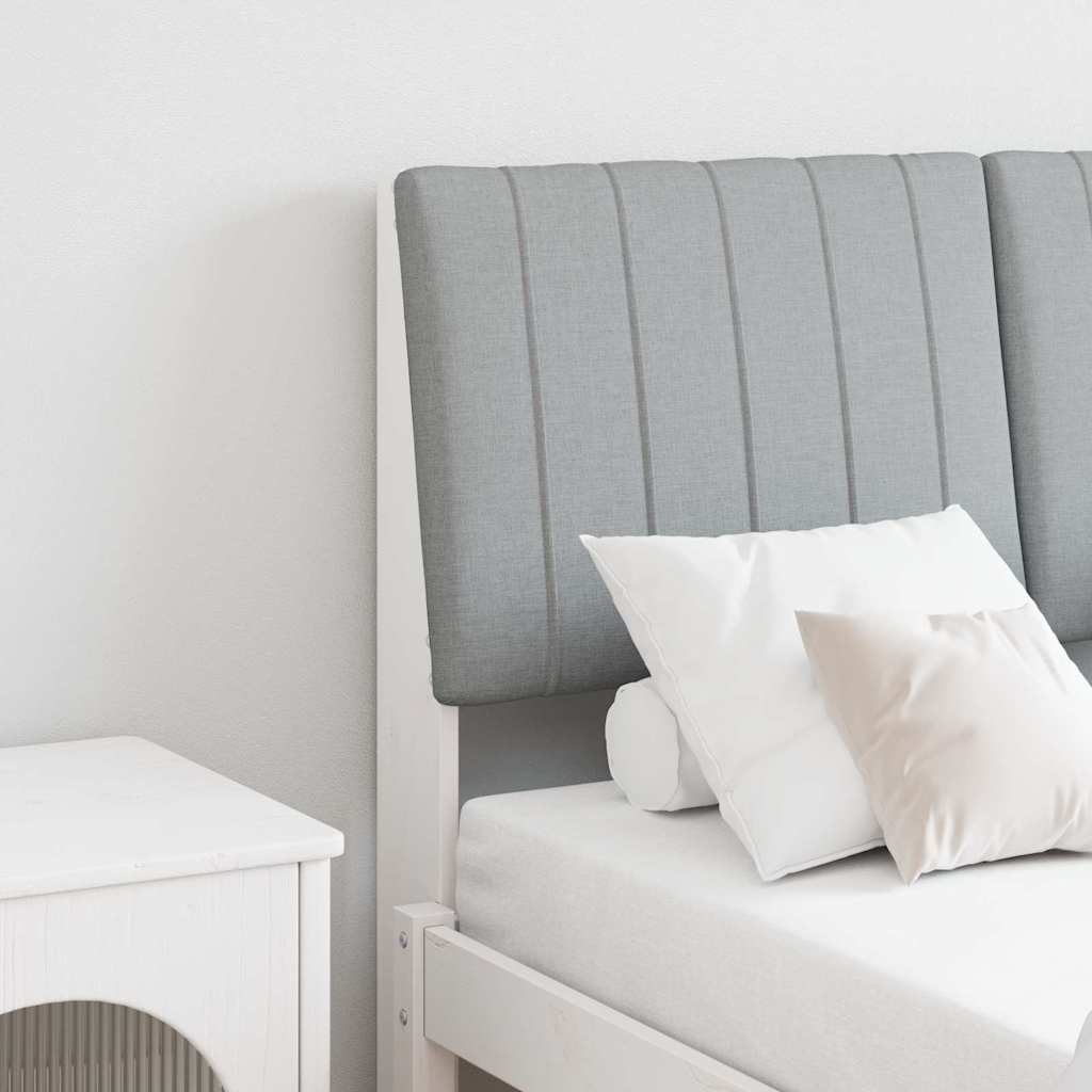 vidaXL Ταπετσαρισμένο κεφαλάρι Ανοιχτό γκρι 120 cm