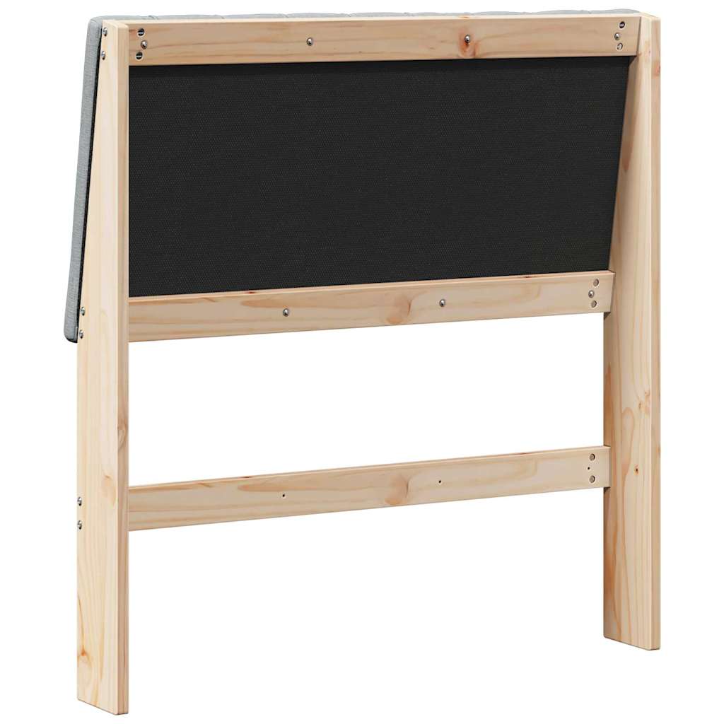 vidaXL Ταπετσαρισμένο κεφαλάρι Ανοιχτό γκρι 90 cm Στερεά ξυλεία πεύκου