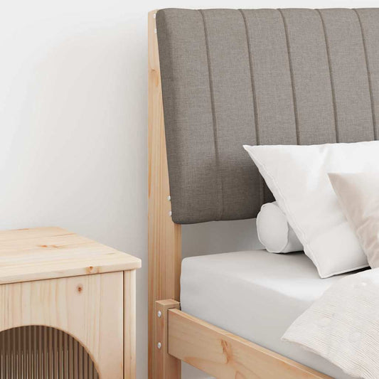 vidaXL Ταπετσαρισμένο κεφαλάρι Taupe 75 cm Στερεά ξυλεία πεύκου