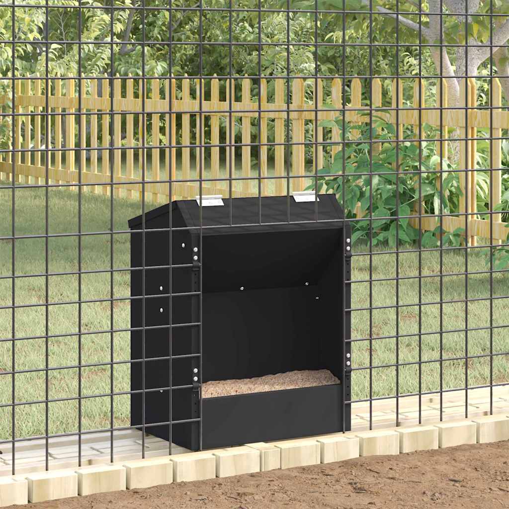 vidaXL Ταΐστρα Χαμστεριών Μαύρο 64.5 x 25.5 x 45.5 εκ.