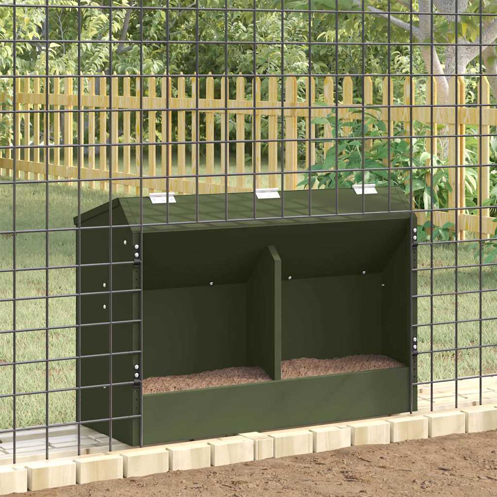 vidaXL Ταΐστρα Χαμστεριών Ελιά Πράσινη 64.5 x 25.5 x 45.5 εκ.