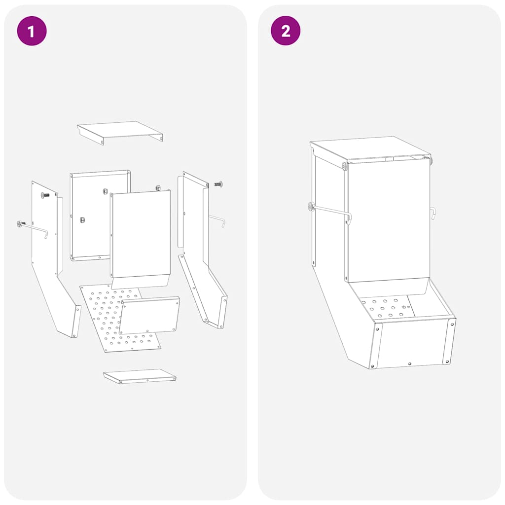 vidaXL Ταΐστρα Χαμστεριών Ασημί 12,5 x 26 x 28,5 εκ