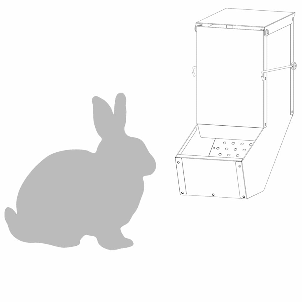 vidaXL Ταΐστρα Χαμστεριών Ασημί 12,5 x 26 x 28,5 εκ