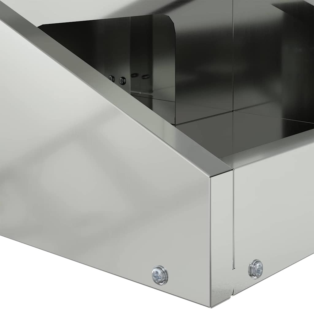 vidaXL Ταΐστρα ελαφιών Ασημί 28 x 30 x 80 εκ. Επικαλυμμένος Χάλυβας