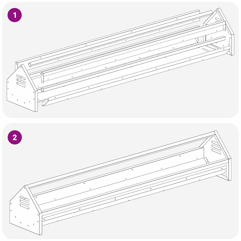 vidaXL Τάφος ταΐσματος κοτόπουλων Ασημί 108 x 20,5 x 20 εκ.