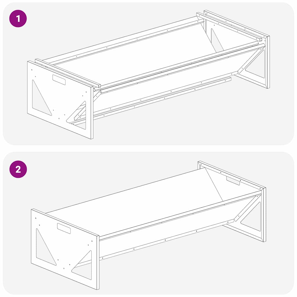 vidaXL Ταΐστρα για ζώα Μαύρο 108 x 50 x 28 εκ Ψυχρής Έλασης Χάλυβας