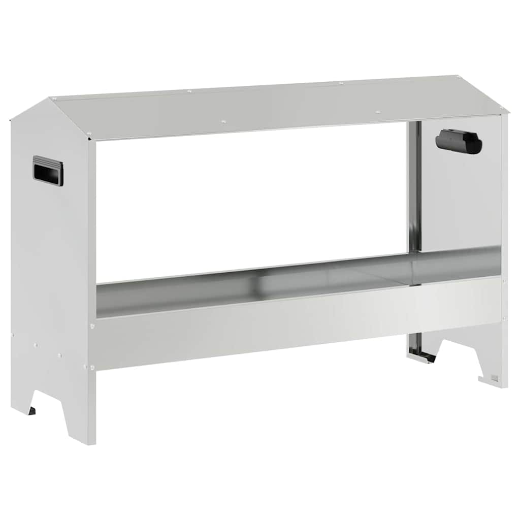 vidaXL Τάφος ταΐσματος κοτόπουλων Ασημί 81 x 32 x 53,5 εκ